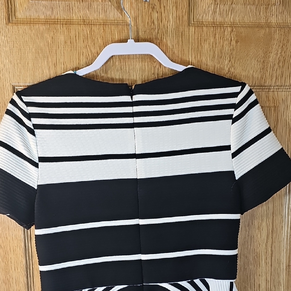 Badgley Mischka Black and White Striped Blouse - Picture 9 of 11